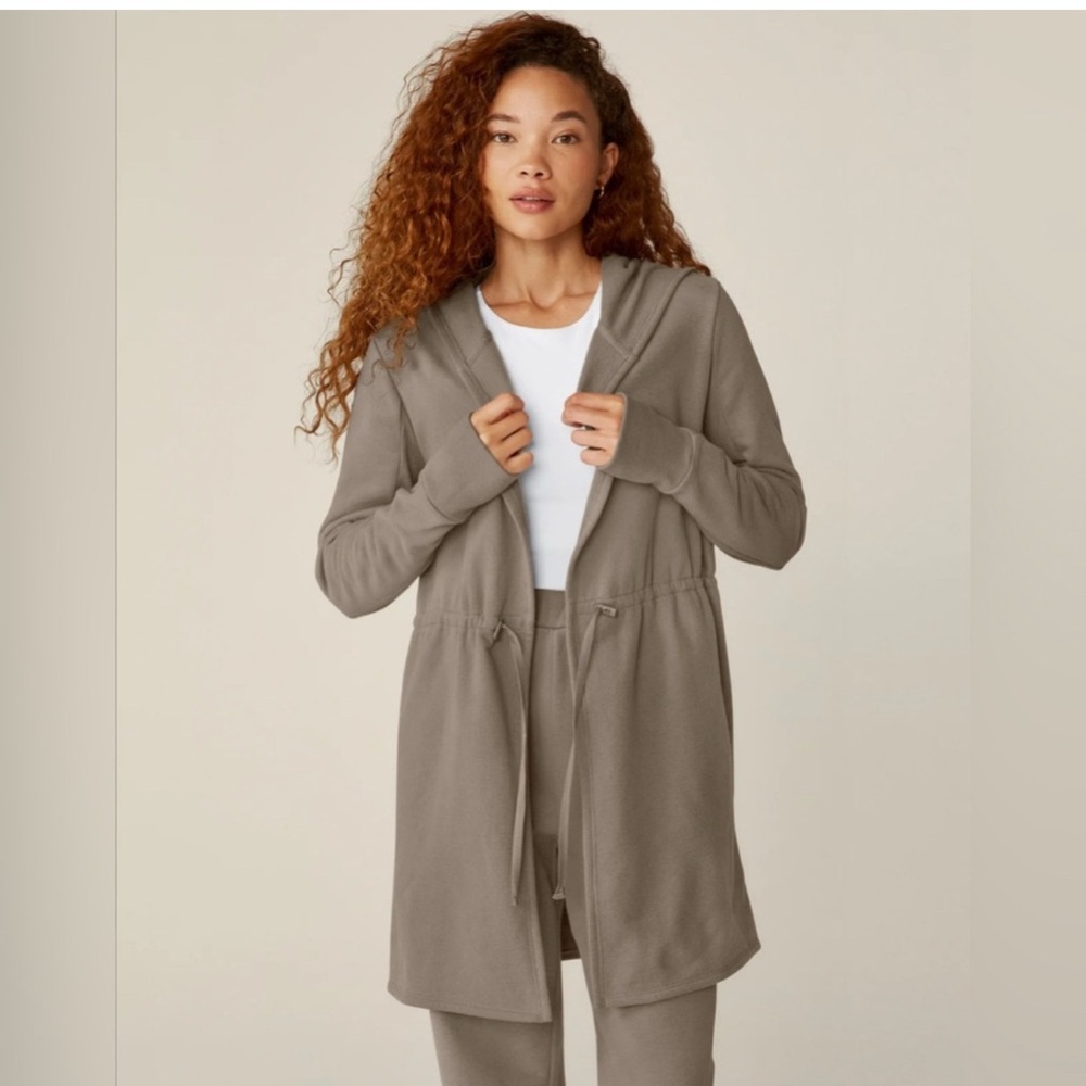 Beyond Yoga Taupe Hooded Jacket
